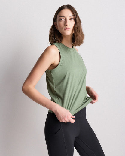 Flowknit Breeze High-Neck Tank - XS / Heather Deep Navy