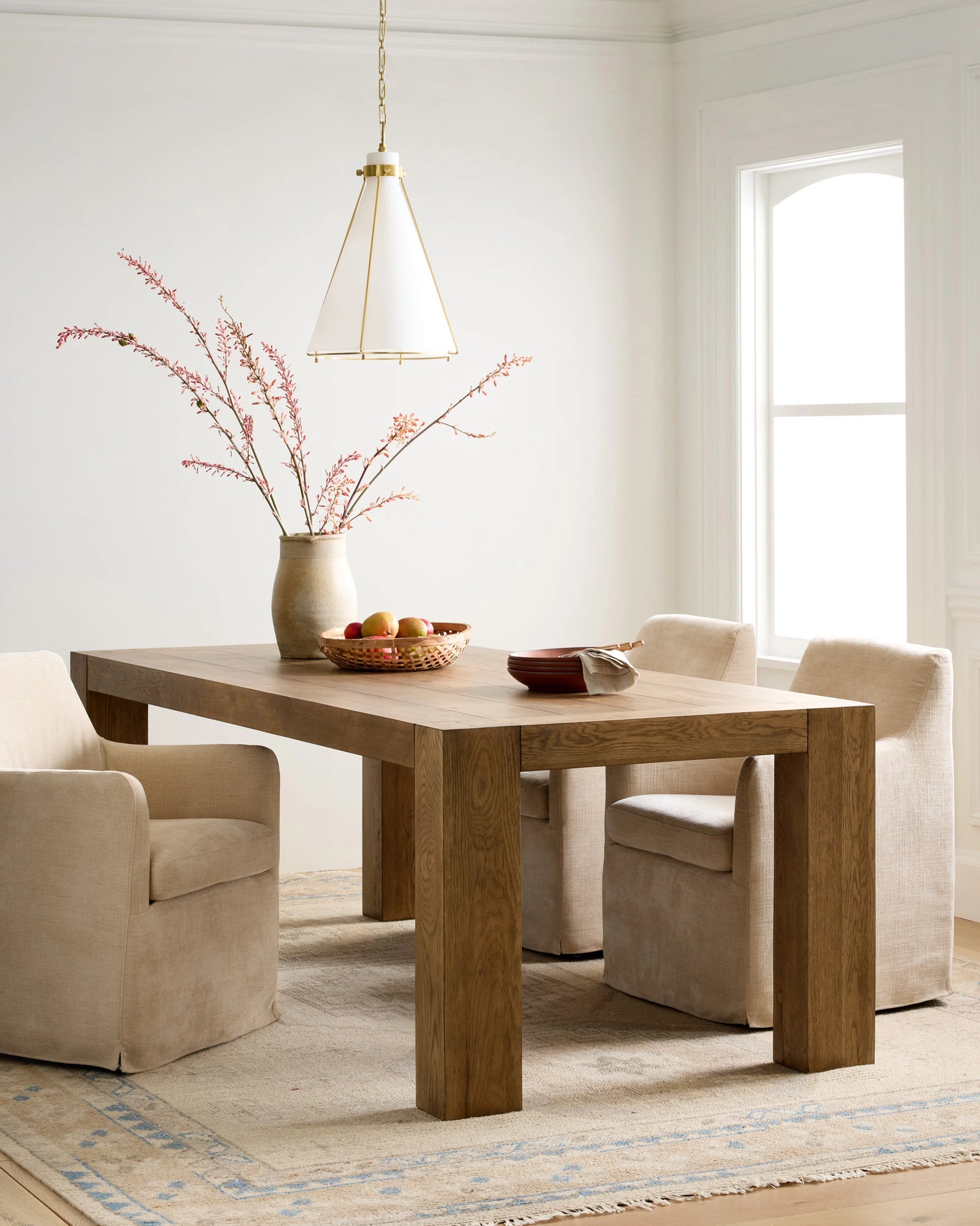 Reclaimed Oak Parsons Dining Table - One Size / Weathered Oak