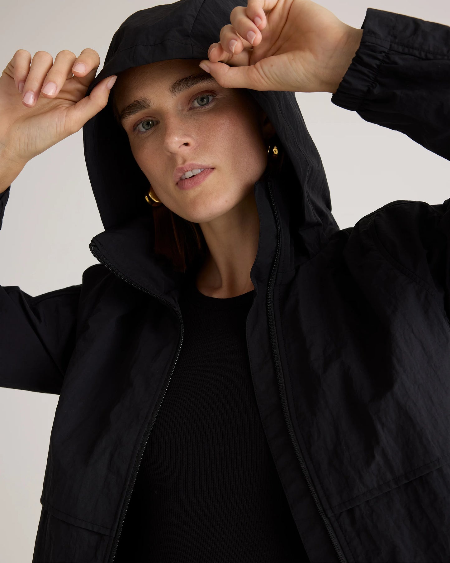 Water Repellent Windbreaker Jacket - XS / Praline