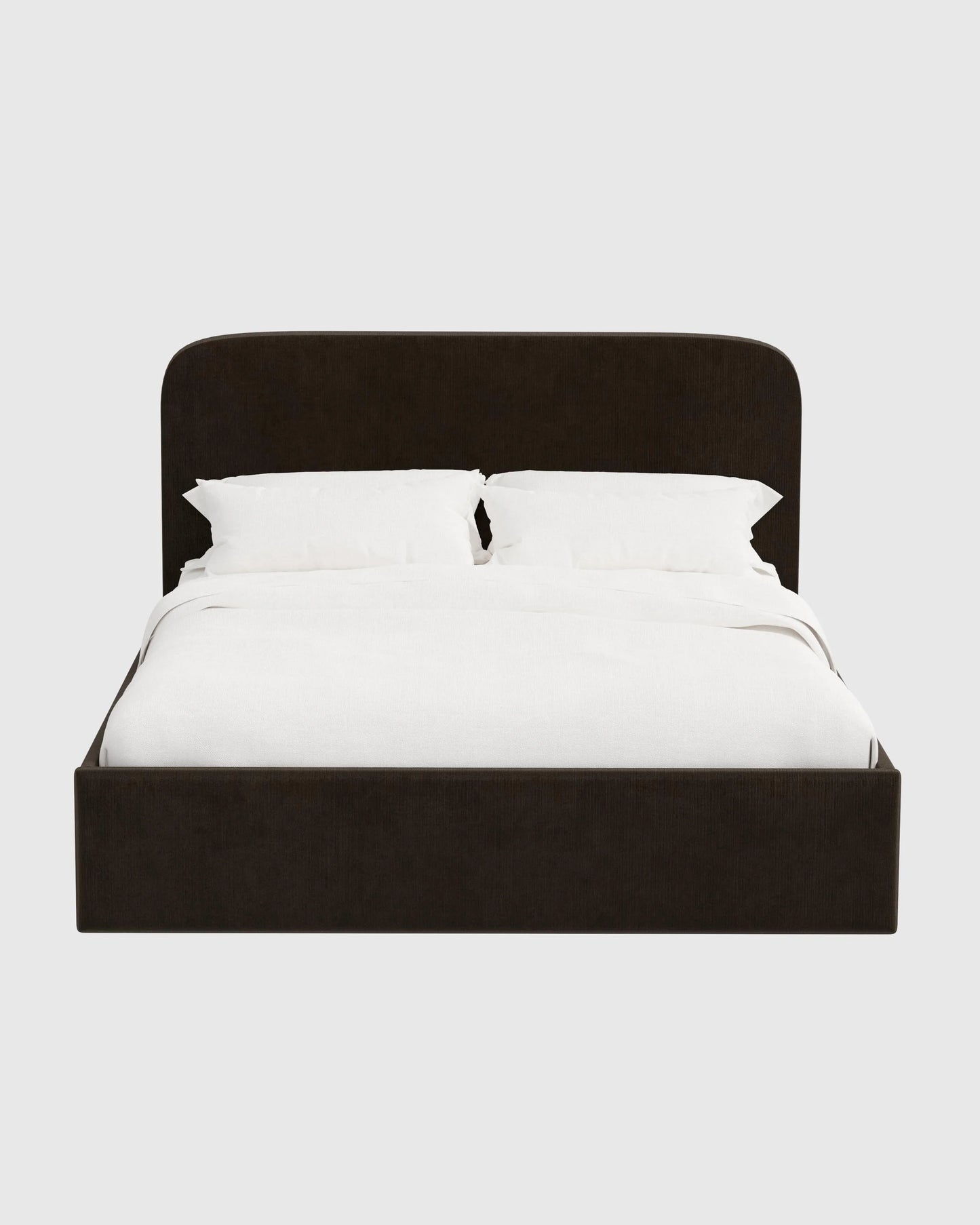 Curved Bed in Performance Velvet - Full / Walnut
