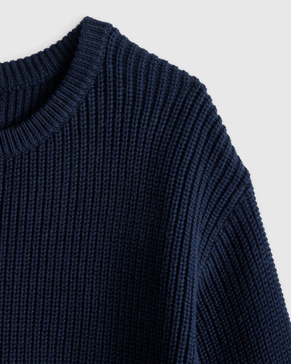 100% Organic Cotton Fisherman Tunic Sweater - 2T / Navy
