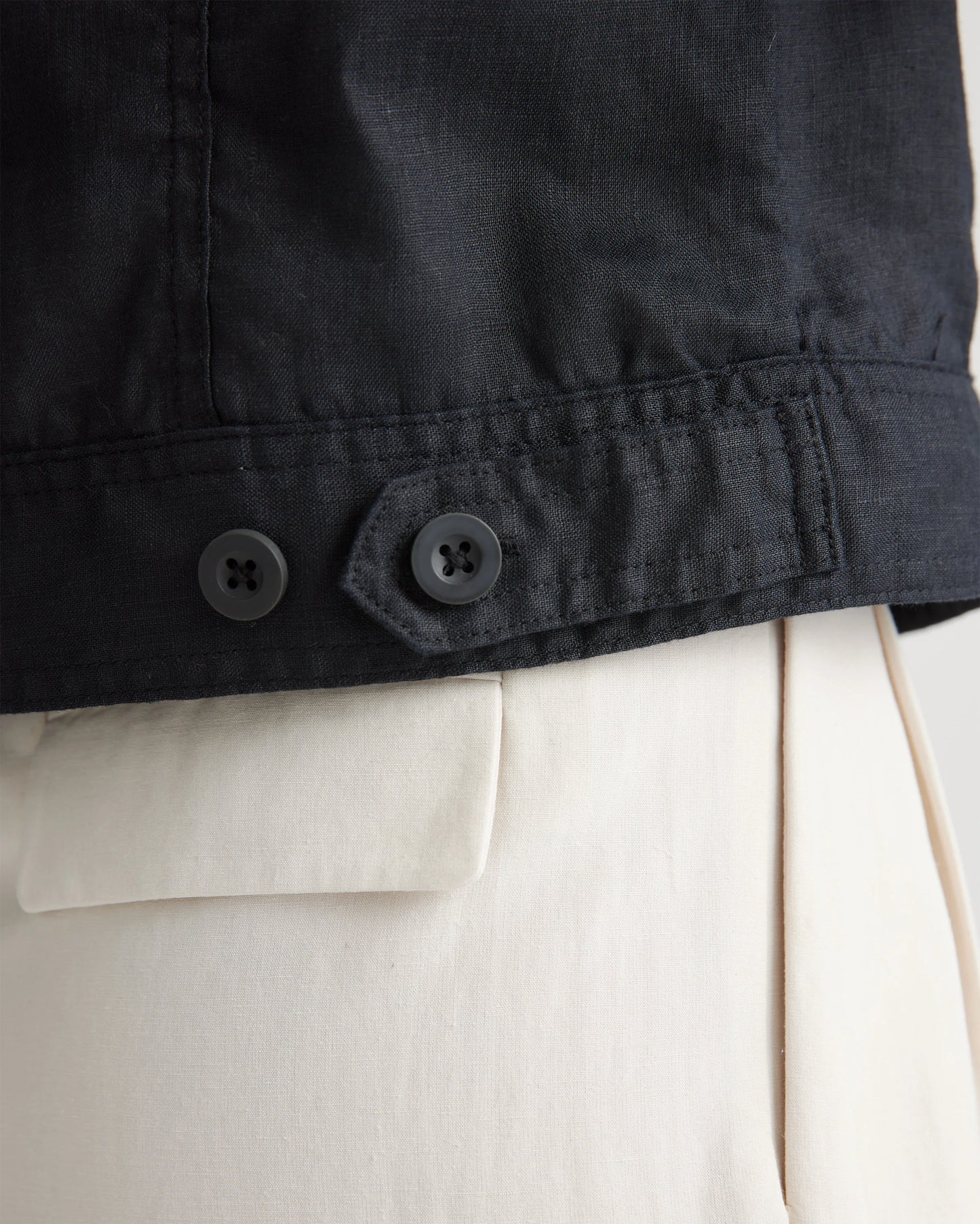 100% European Linen Jacket - XS / Flax