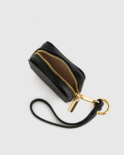 Italian Leather Zip Case - One Size / Black