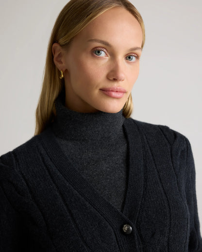 Luxe Baby Cashmere Cable Cardigan - XS / Pearled Ivory