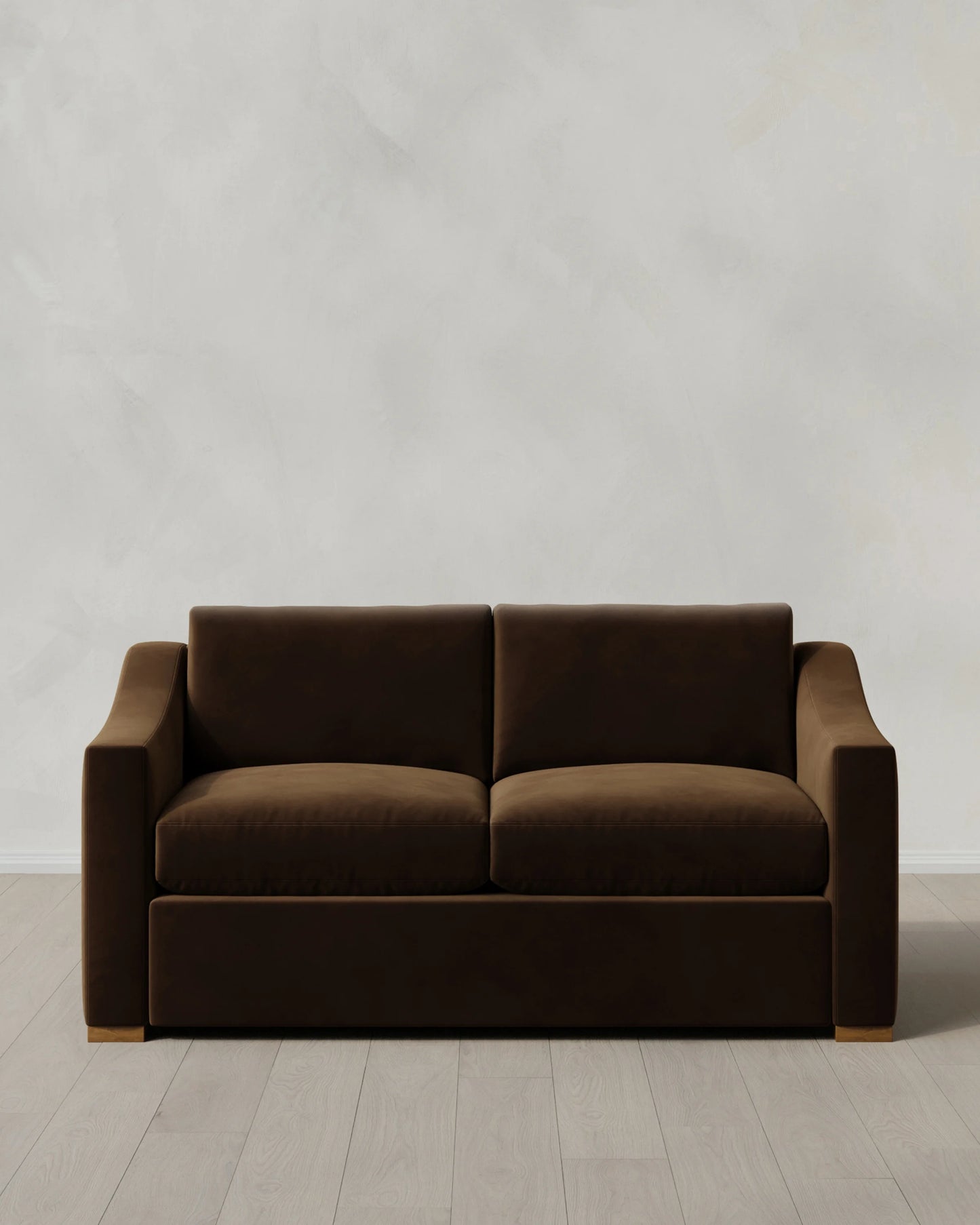 Hollis Slope Arm Sofa in Performance Velvet - 72" / Ivory