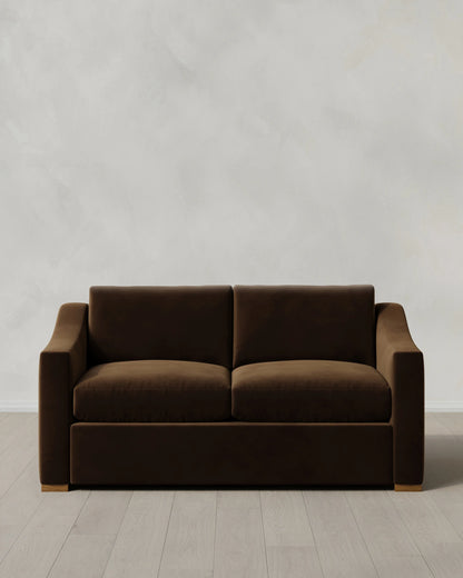 Hollis Slope Arm Sofa in Performance Velvet - 72" / Ivory