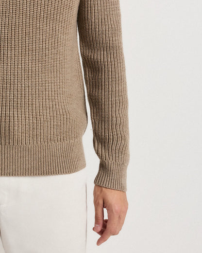 Australian Merino Wool Half Zip Sweater - S / Heather Bone