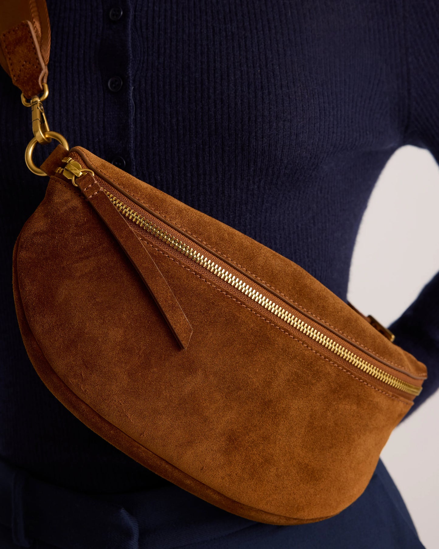 Quinn Suede Sling Bag - One Size / Whiskey