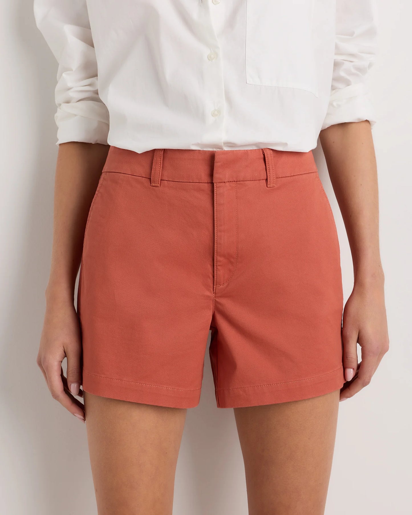 Organic Stretch Cotton Chino Shorts - 0 / Shell Pink