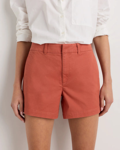 Organic Stretch Cotton Chino Shorts - 0 / Shell Pink