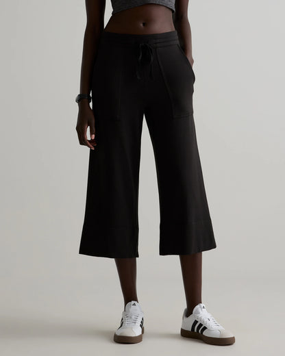 SuperSoft Fleece Cropped Wide Leg Pants - XS / Dried Fig