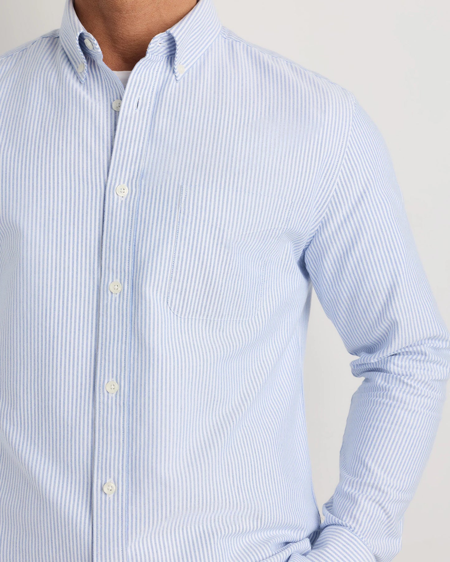 100% Organic Cotton Oxford Shirt - XS / Light Pink Stripe