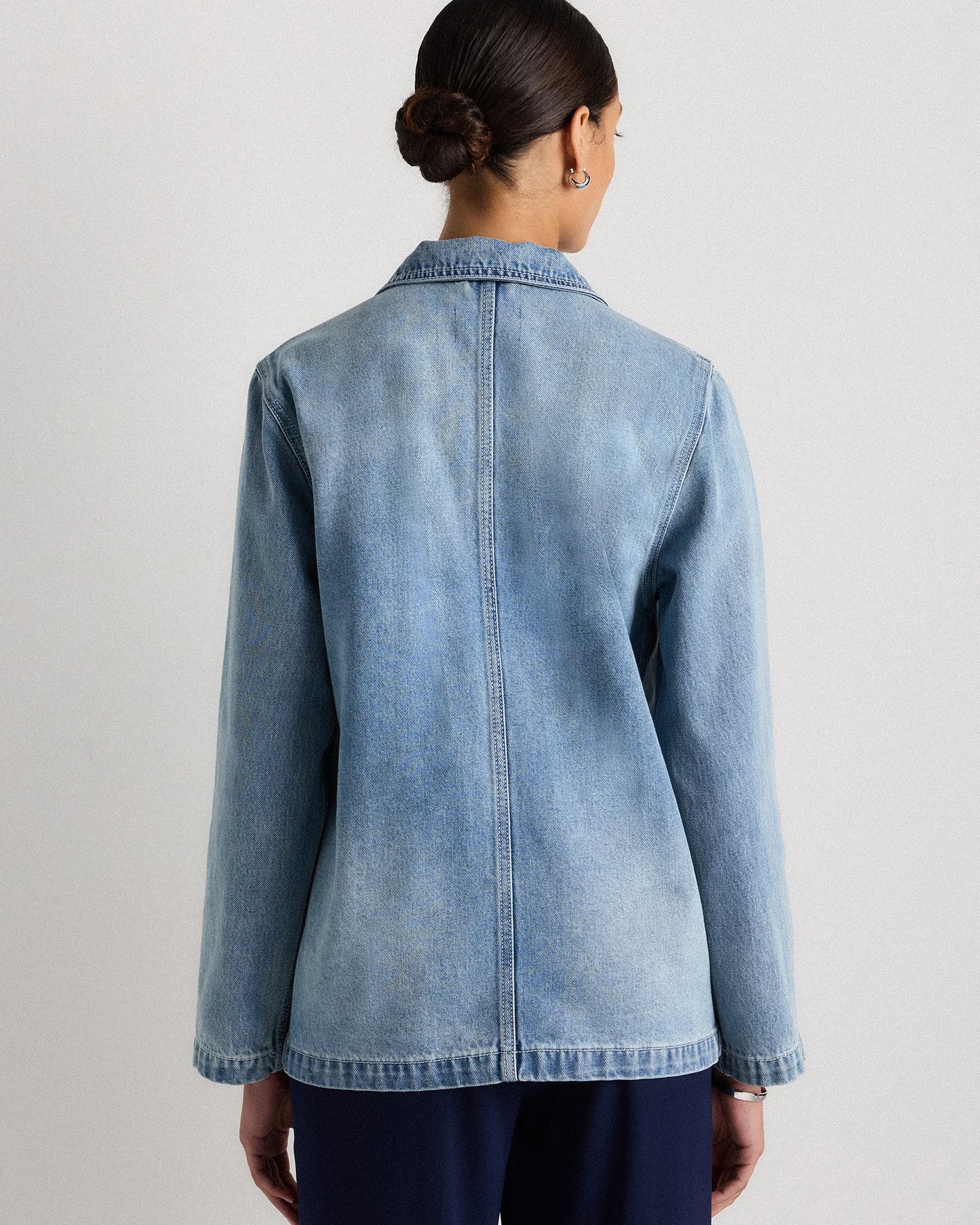 100% Organic Cotton Denim Chore Jacket - XS / Indigo Blue