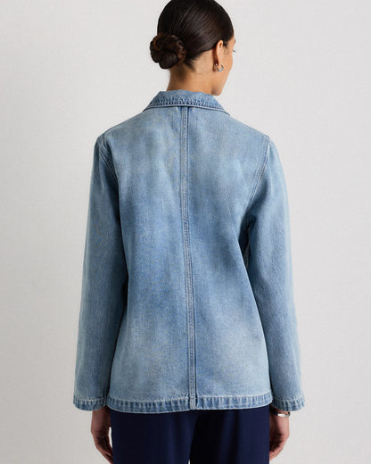 100% Organic Cotton Denim Chore Jacket - XS / Indigo Blue