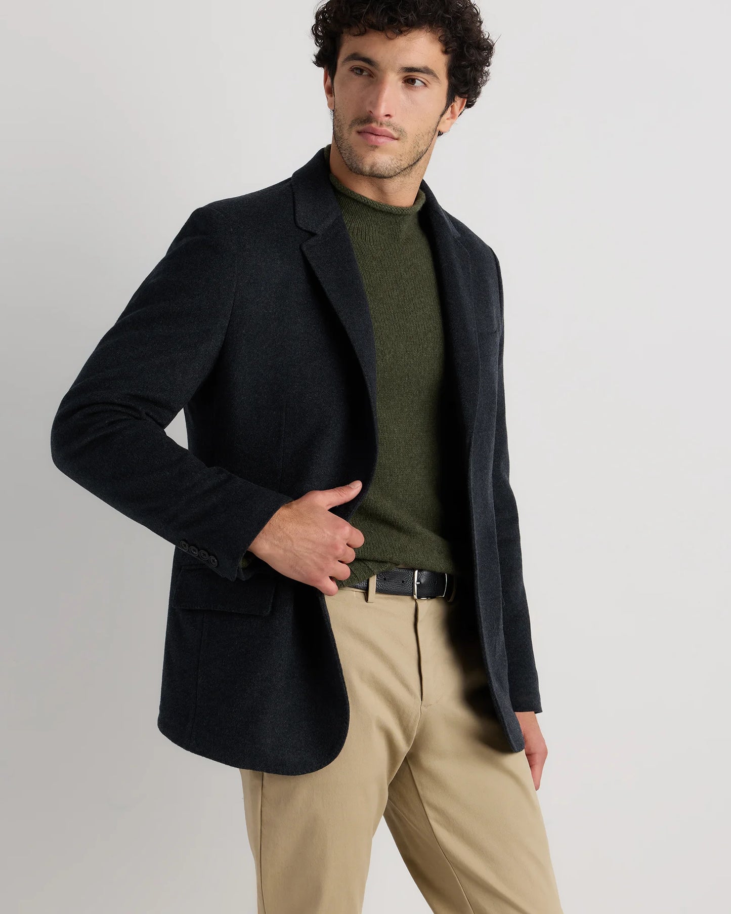 100% Mongolian Cashmere Blazer - S / Heather Graphite
