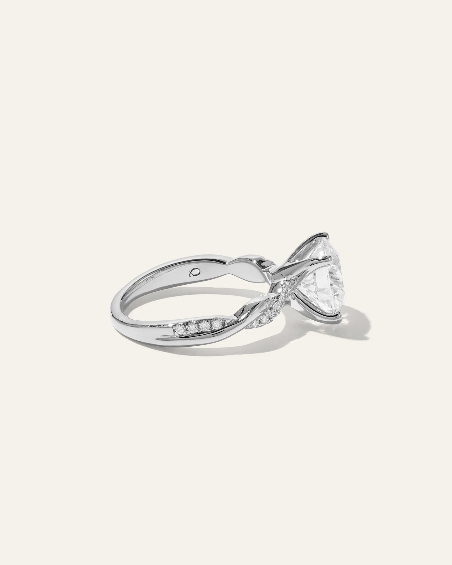 Lab Grown Diamond Round Twisted Engagement Ring - 3ct - 4 / Yellow Gold