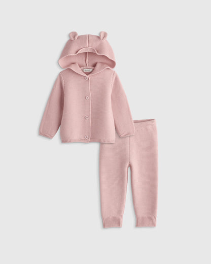 100% Organic Cotton Sweater Set - 0-3M / Ivory