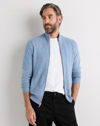 Mongolian Cashmere Full Zip Sweater - S / Teak