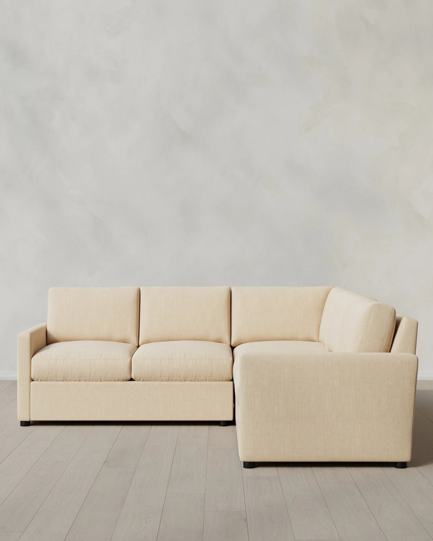 Brennan L Sectional in Performance Chenille Linen Blend - 99x99 / Snow