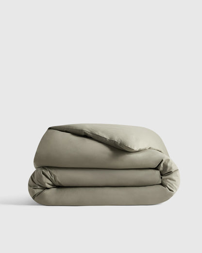 Organic Crisp Percale Duvet Cover - Twin / Ivory