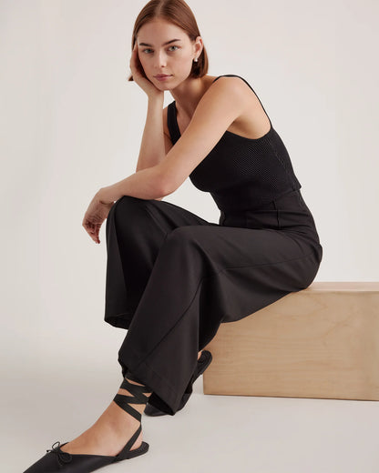Ultra-Stretch Ponte Super Wide Leg Ankle Pants - XS / Olive