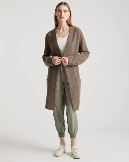Superfine Merino Wool Sweater Coat - XS / Heather Grey
