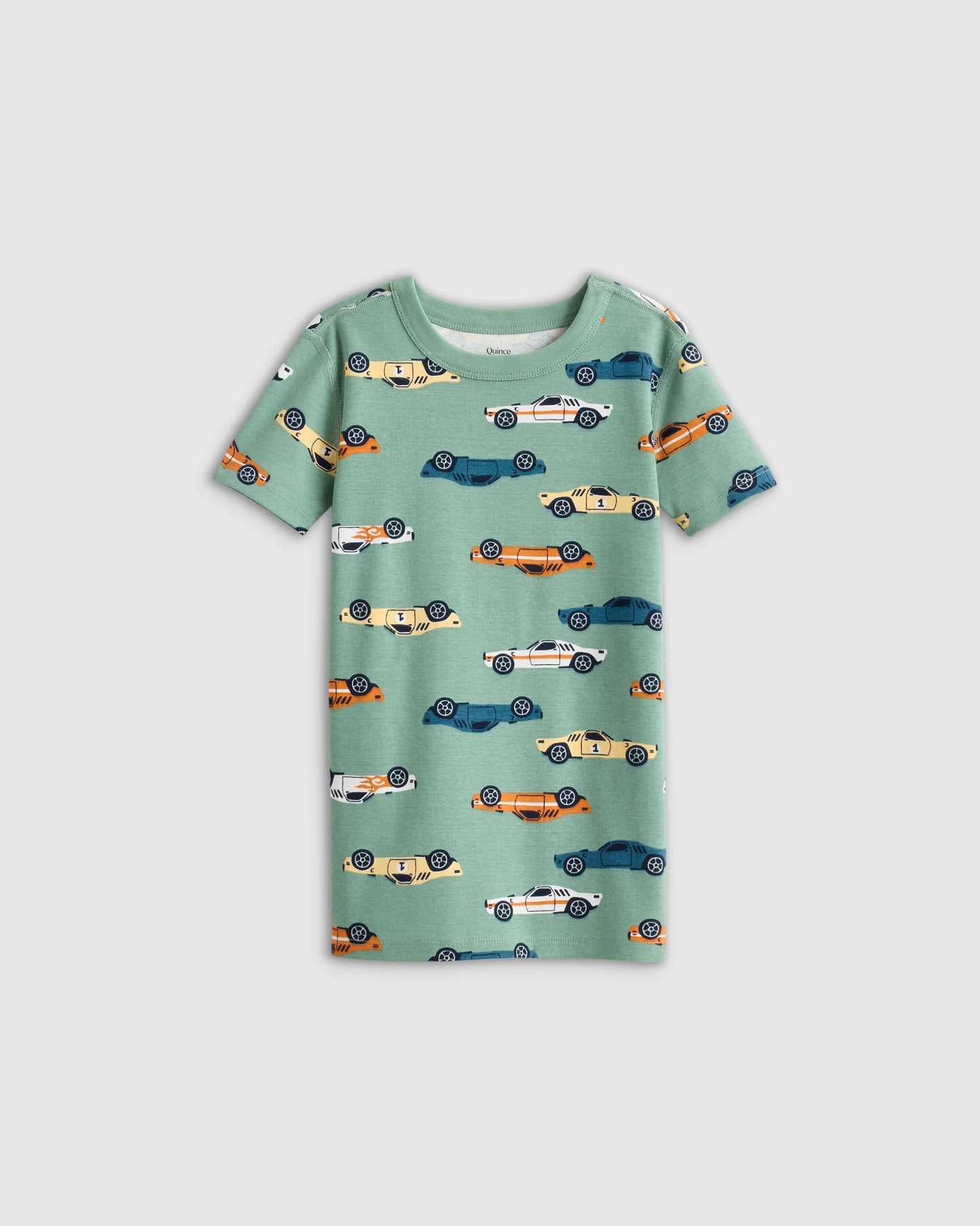 100% Organic Cotton Short Sleeve and Shorts Pajama Set - 6 / Navy Stripe