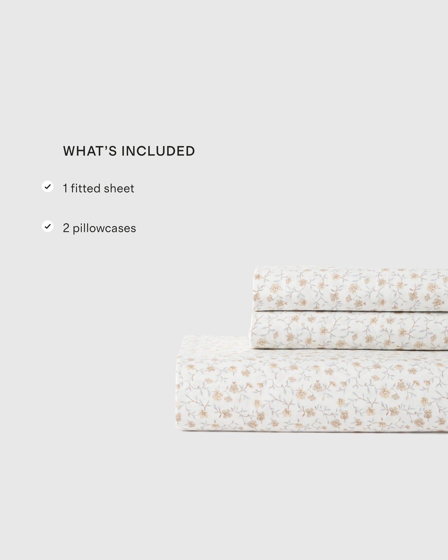 Organic Crisp Percale Floral Fitted Sheet Set - Twin / Toffee Florette