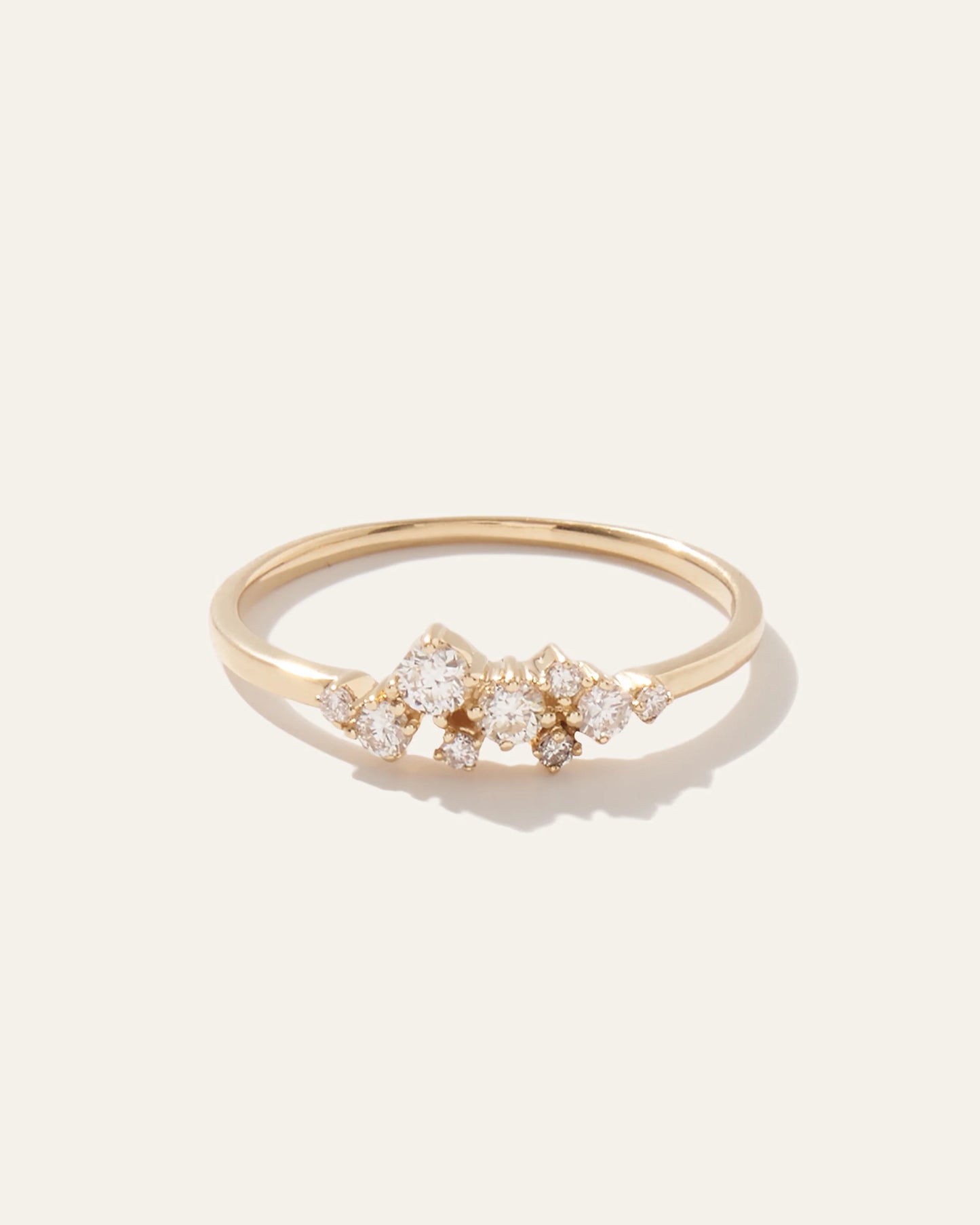 14K Gold Diamond Scatter Ring - 4 / White Gold