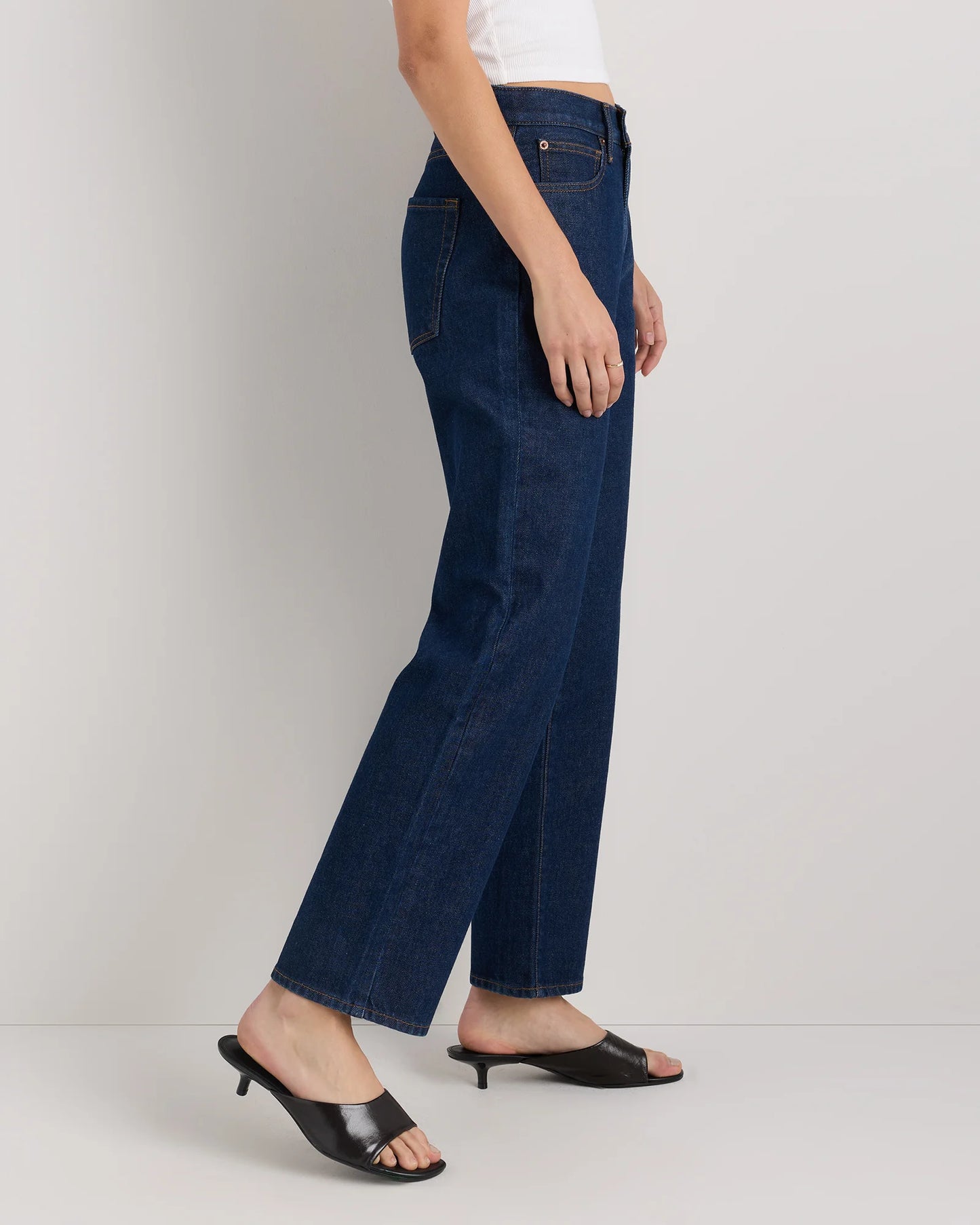 Bella Rigid Straight Jeans - 24 / Rinsed Indigo Blue