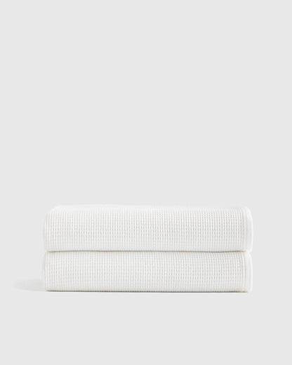 Turkish Waffle Terry Bath Sheet (Set of 2) - One Size / Ivory