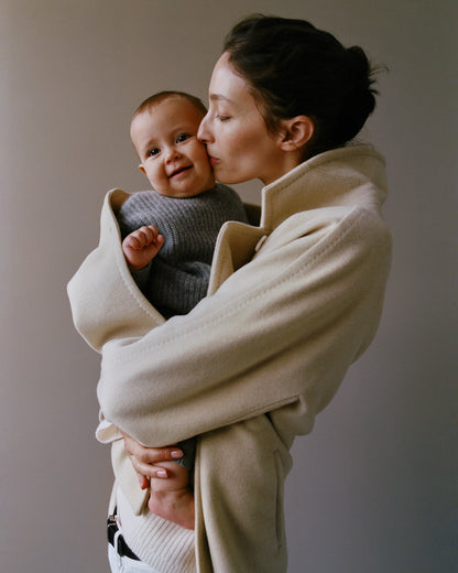 Washable Cashmere Fisherman Tunic Sweater - 2T / Ivory