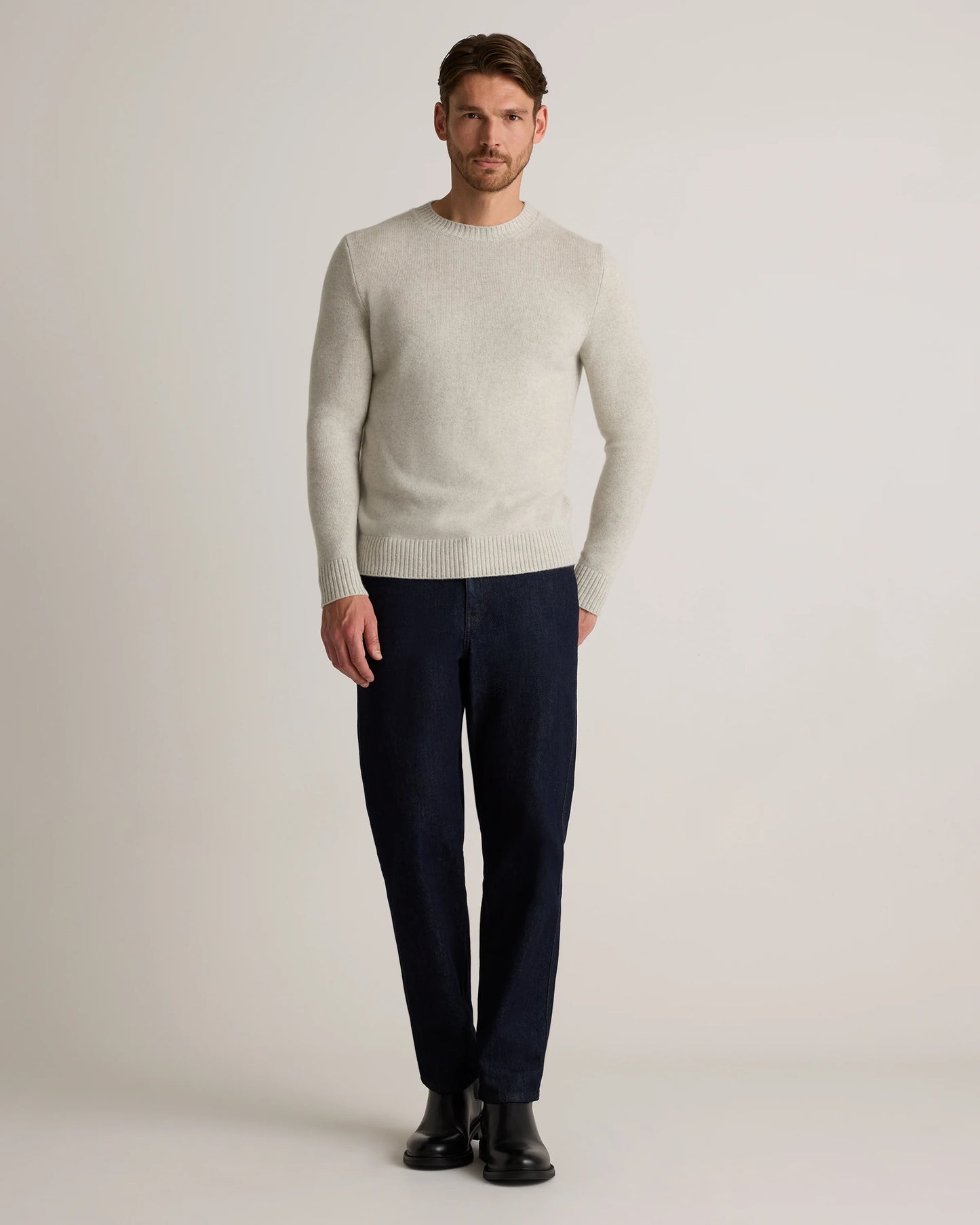 Luxe Baby Cashmere Crewneck Sweater - S / Heather Pewter