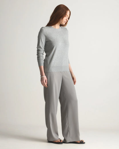 Lightweight Cotton Cashmere Crew Sweater - XS / Mountain Spring Blue