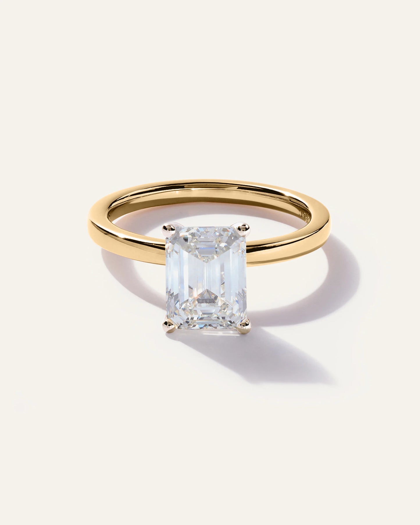 Lab Grown Diamond Emerald Comfort Fit Engagement Ring - 2.5ct - 4 / Yellow Gold