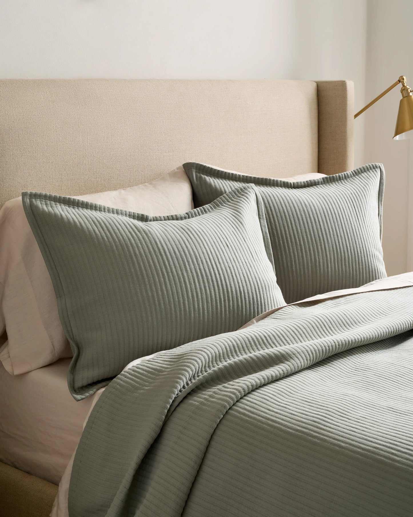Organic Cotton Matelasse Coverlet - Twin / Dried Sage