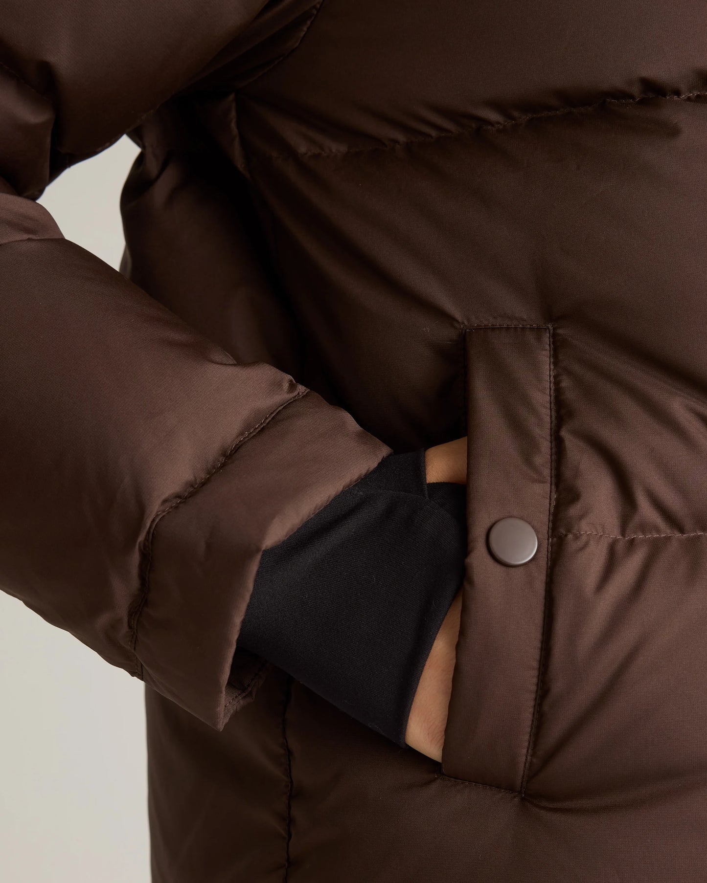 Responsible Down Cropped Puffer Jacket - XS / Shiny Black