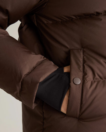 Responsible Down Cropped Puffer Jacket - XS / Shiny Black