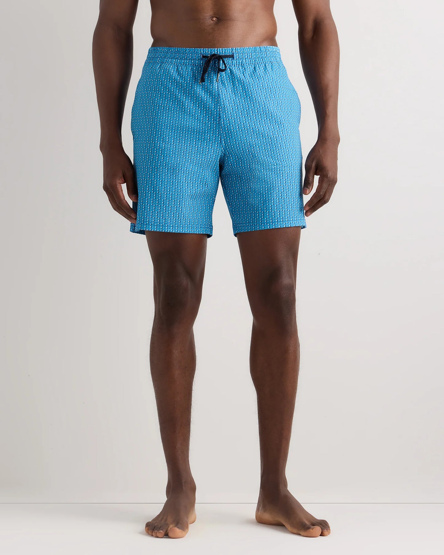 Italian Swim Trunks - 7" - XS / Navy Diamond Geo