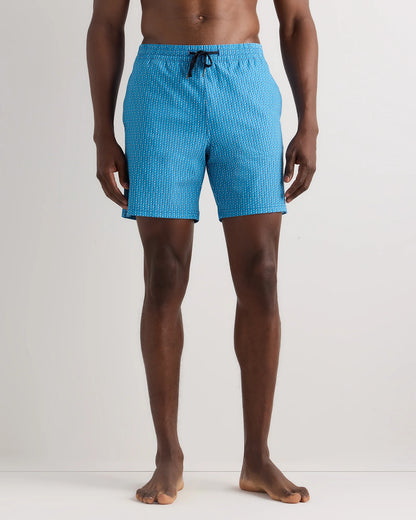 Italian Swim Trunks - 7" - XS / Navy Diamond Geo