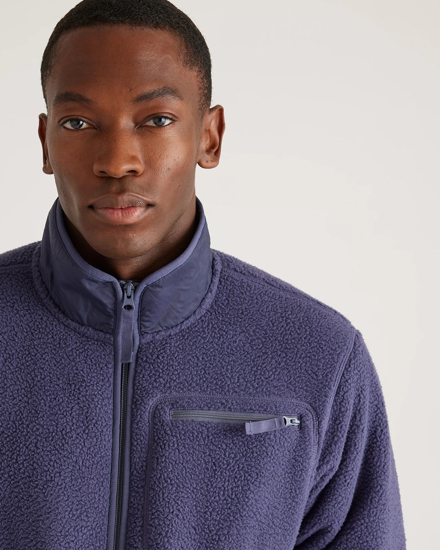 Sherpa Full Zip Jacket - S / Navy
