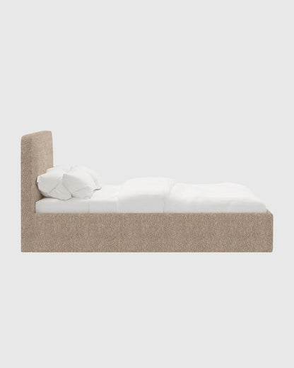 Plush Boucle Curved Bed - Full / Ivory