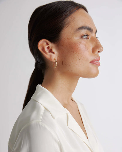 Thin Croissant Dôme Hoops - One Size / Gold Vermeil