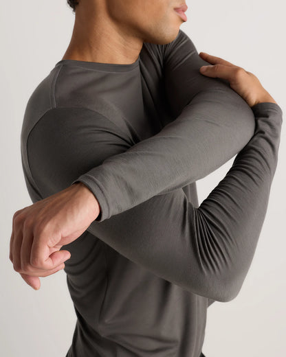 100% Merino Wool All-Season Long Sleeve Base Layer Tee - XS / Off-White