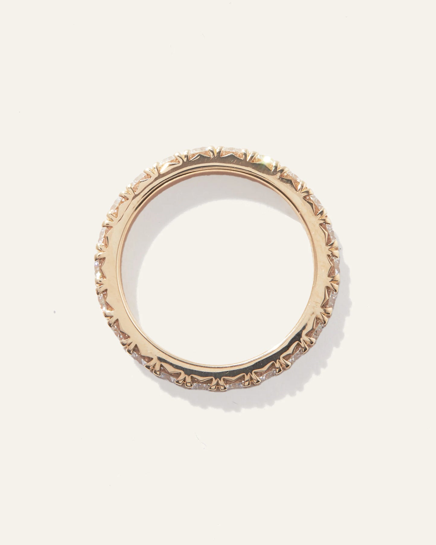 14K Gold Lab Grown Diamond French Pave Eternity Band - 5 / Yellow Gold