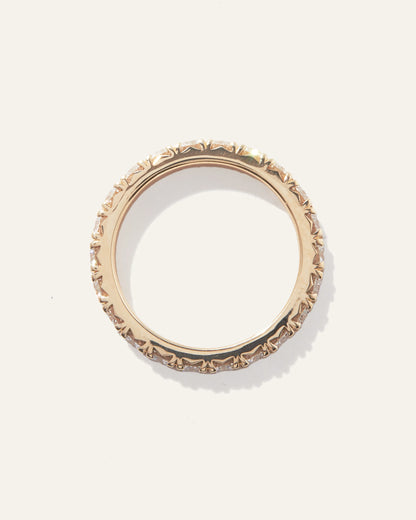 14K Gold Lab Grown Diamond French Pave Eternity Band - 5 / Yellow Gold