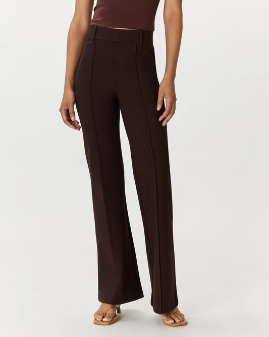 Ultra-Stretch Ponte Flare Leg Pants - XS / Espresso