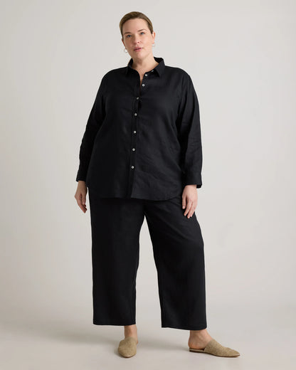 100% European Linen Long Sleeve Shirt - 1X / Flax