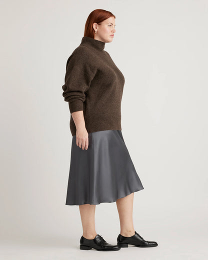100% Washable Silk Skirt - XS / Champagne