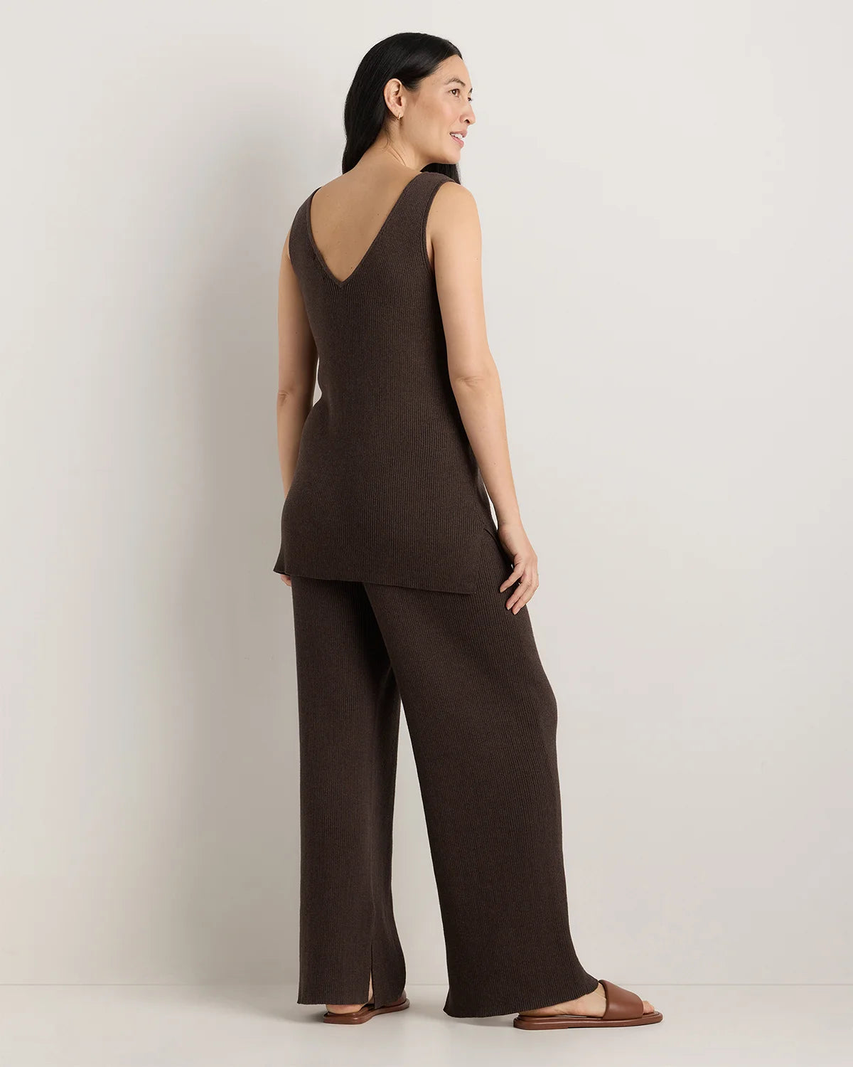 Cotton Cashmere Maternity and Nursing V-Neck Tank - XS / Mocha Heather